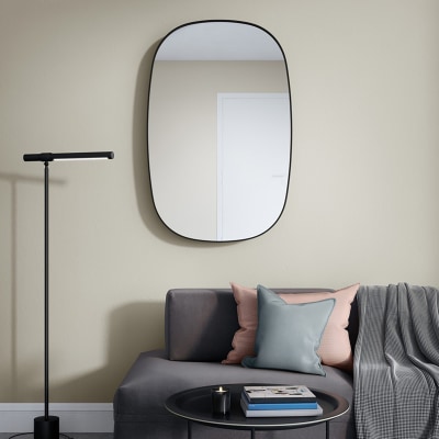 Specchio a parete ovale Bloom nero 50x80 cm INSPIRE ...