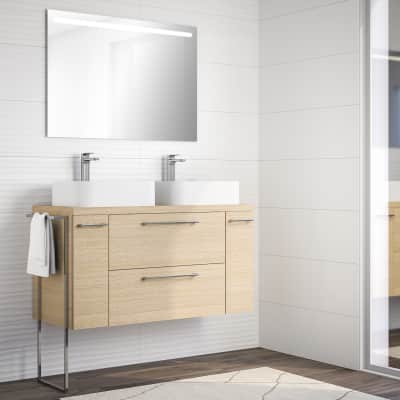 Leroy Merlin Armadietti Da Bagno.Mobile Bagno Remix Rovere Chiaro L 121 Cm Prezzo Online Leroy Merlin