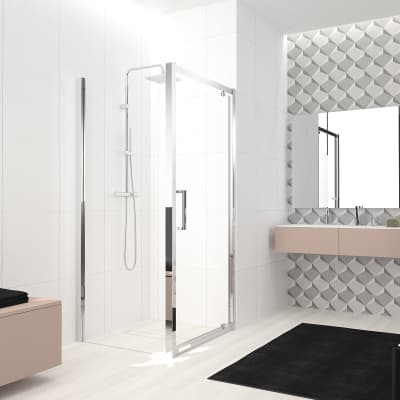 Leroy Merlin Bagno Box Doccia.Box Doccia Angolare Con Porta A Battente E Lato Fisso Quadrato Lead 70 X 70 Cm H 200 Cm In Vetro Temprato Spessore 8 Mm Trasparente Cromato Prezzo Online Leroy Merlin