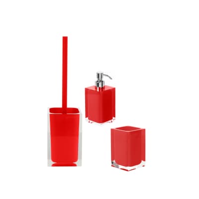 Accessori Bagno Leroy Merlin Roma.Set Di Accessori Per Bagno Rainbow Rosso In Resina 3 Pezzi Prezzo Online Leroy Merlin