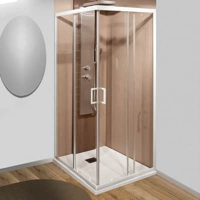 Cabina Doccia Leroy Merlin.Box Doccia Rettangolare Scorrevole Sinque 70 X 80 Cm H 190 Cm In Vetro Temprato Spessore 5 Mm Trasparente Bianco Prezzo Online Leroy Merlin